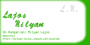 lajos milyan business card